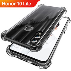 Huawei Honor 10 Lite用極薄ソフトケース シリコンケース 耐衝撃 全面保護 クリア透明 H02 ファーウェイ グレー