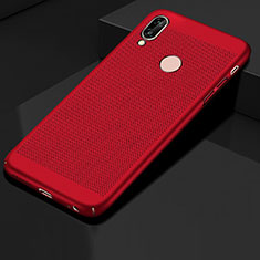 Huawei Honor 10 Lite用ハードケース プラスチック メッシュ デザイン カバー ファーウェイ レッド