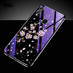 Huawei Honor 10 Lite用ハイブリットバンパーケース プラスチック パターン 鏡面 カバー S04 ファーウェイ パープル