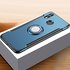 Huawei Honor 10 Lite用ハイブリットバンパーケース プラスチック アンド指輪 兼シリコーン カバー ファーウェイ ネイビー