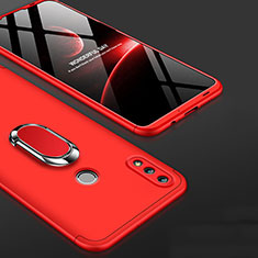 Huawei Honor 10 Lite用ハードケース プラスチック 質感もマット 前面と背面 360度 フルカバー アンド指輪 ファーウェイ レッド