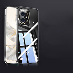 Huawei Honor 100 5G用極薄ソフトケース シリコンケース 耐衝撃 全面保護 クリア透明 T06 ファーウェイ ブラック
