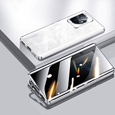 Huawei Honor 100 5G用ケース 高級感 手触り良い アルミメタル 製の金属製 360度 フルカバーバンパー 鏡面 カバー P01 ファーウェイ シルバー