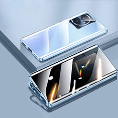 Huawei Honor 100 5G用ケース 高級感 手触り良い アルミメタル 製の金属製 360度 フルカバーバンパー 鏡面 カバー P01 ファーウェイ ネイビー