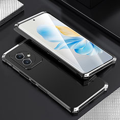 Huawei Honor 100 5G用360度 フルカバー ケース 高級感 手触り良い アルミメタル 製の金属製 ファーウェイ シルバー・ブラック