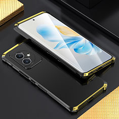 Huawei Honor 100 5G用360度 フルカバー ケース 高級感 手触り良い アルミメタル 製の金属製 ファーウェイ ゴールド・ブラック