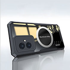 Huawei Honor 100 5G用極薄ソフトケース シリコンケース 耐衝撃 全面保護 クリア透明 カバー Mag-Safe 磁気 Magnetic P02 ファーウェイ ブラック
