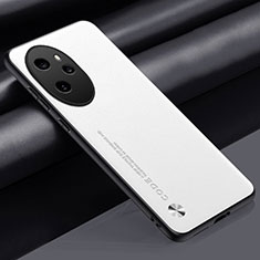 Huawei Honor 100 Pro 5G用ケース 高級感 手触り良いレザー柄 S02 ファーウェイ ホワイト