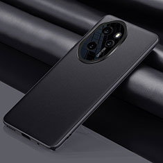 Huawei Honor 100 Pro 5G用ケース 高級感 手触り良いレザー柄 QK3 ファーウェイ ブラック