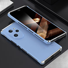 Huawei Honor 100 Pro 5G用360度 フルカバー ケース 高級感 手触り良い アルミメタル 製の金属製 ファーウェイ シルバー・ネイビー