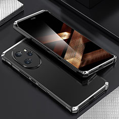 Huawei Honor 100 Pro 5G用360度 フルカバー ケース 高級感 手触り良い アルミメタル 製の金属製 ファーウェイ シルバー・ブラック
