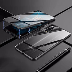 Huawei Honor 20用ケース 高級感 手触り良い アルミメタル 製の金属製 360度 フルカバーバンパー 鏡面 カバー T02 ファーウェイ ブラック