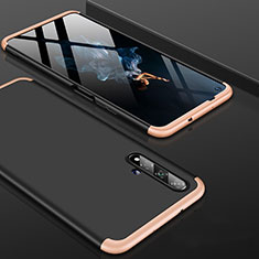 Huawei Honor 20用ハードケース プラスチック 質感もマット 前面と背面 360度 フルカバー P01 ファーウェイ ゴールド・ブラック