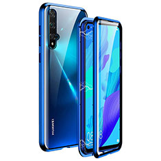 Huawei Honor 20用ケース 高級感 手触り良い アルミメタル 製の金属製 360度 フルカバーバンパー 鏡面 カバー T11 ファーウェイ ネイビー