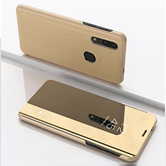 Huawei Honor 20 Lite用手帳型 レザーケース スタンド 鏡面 カバー ファーウェイ ゴールド