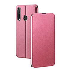 Huawei Honor 20 Lite用手帳型 レザーケース スタンド カバー T01 ファーウェイ ピンク