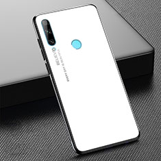 Huawei Honor 20 Lite用ハイブリットバンパーケース プラスチック 鏡面 虹 グラデーション 勾配色 カバー H02 ファーウェイ ホワイト