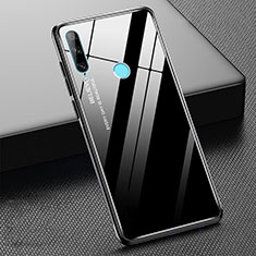 Huawei Honor 20 Lite用ハイブリットバンパーケース プラスチック 鏡面 虹 グラデーション 勾配色 カバー H02 ファーウェイ ブラック