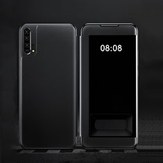 Huawei Honor 20 Pro用手帳型 レザーケース スタンド カバー T01 ファーウェイ ブラック
