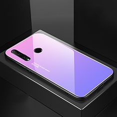 Huawei Honor 20i用ハイブリットバンパーケース プラスチック 鏡面 虹 グラデーション 勾配色 カバー H01 ファーウェイ パープル