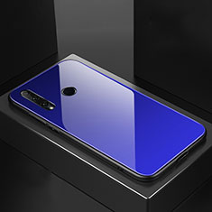 Huawei Honor 20i用ハイブリットバンパーケース プラスチック 鏡面 虹 グラデーション 勾配色 カバー H01 ファーウェイ ネイビー