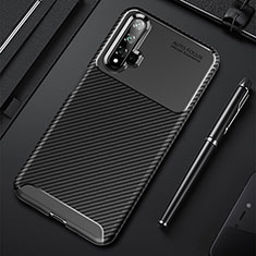 Huawei Honor 20S用シリコンケース ソフトタッチラバー ツイル カバー ファーウェイ ブラック