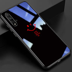 Huawei Honor 20S用ハイブリットバンパーケース プラスチック 鏡面 カバー T01 ファーウェイ ブラック