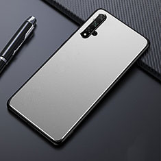 Huawei Honor 20S用ケース 高級感 手触り良い アルミメタル 製の金属製 カバー T01 ファーウェイ シルバー