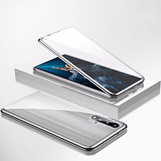 Huawei Honor 20S用ケース 高級感 手触り良い アルミメタル 製の金属製 360度 フルカバーバンパー 鏡面 カバー T02 ファーウェイ シルバー