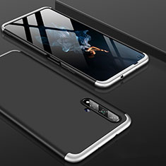 Huawei Honor 20S用ハードケース プラスチック 質感もマット 前面と背面 360度 フルカバー P01 ファーウェイ シルバー・ブラック