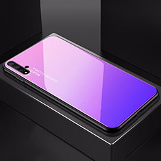 Huawei Honor 20S用ハイブリットバンパーケース プラスチック 鏡面 虹 グラデーション 勾配色 カバー H01 ファーウェイ ピンク