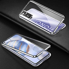 Huawei Honor 30用ケース 高級感 手触り良い アルミメタル 製の金属製 360度 フルカバーバンパー 鏡面 カバー M04 ファーウェイ シルバー