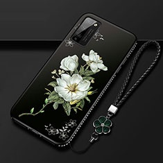 Huawei Honor 30 Lite 5G用シリコンケース ソフトタッチラバー 花 カバー S01 ファーウェイ マルチカラー
