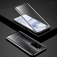 Huawei Honor 30 Pro用ケース 高級感 手触り良い アルミメタル 製の金属製 360度 フルカバーバンパー 鏡面 カバー ファーウェイ ブラック