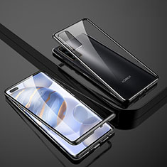 Huawei Honor 30 Pro+ Plus用ケース 高級感 手触り良い アルミメタル 製の金属製 360度 フルカバーバンパー 鏡面 カバー M02 ファーウェイ ブラック