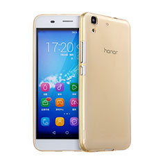 Huawei Honor 4A用極薄ソフトケース シリコンケース 耐衝撃 全面保護 クリア透明 ファーウェイ ゴールド