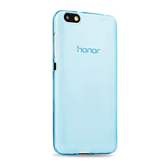 Huawei Honor 4X用極薄ソフトケース シリコンケース 耐衝撃 全面保護 クリア透明 ファーウェイ ネイビー