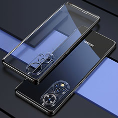 Huawei Honor 50 5G用極薄ソフトケース シリコンケース 耐衝撃 全面保護 クリア透明 H01 ファーウェイ ブラック