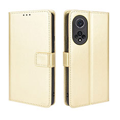 Huawei Honor 50 Pro 5G用手帳型 レザーケース スタンド カバー BY5 ファーウェイ ゴールド