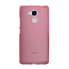 Huawei Honor 5C用極薄ソフトケース シリコンケース 耐衝撃 全面保護 クリア透明 ファーウェイ ピンク
