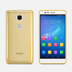 Huawei Honor 5X用極薄ソフトケース シリコンケース 耐衝撃 全面保護 クリア透明 カバー ファーウェイ ゴールド