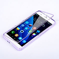 Huawei Honor 6 Plus用ソフトケース フルカバー クリア透明 ファーウェイ パープル