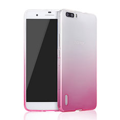 Huawei Honor 6 Plus用極薄ソフトケース グラデーション 勾配色 クリア透明 ファーウェイ ピンク