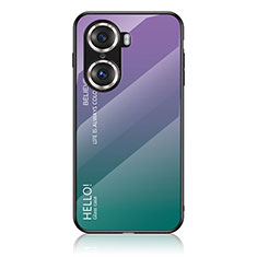 Huawei Honor 60 Pro 5G用ハイブリットバンパーケース プラスチック 鏡面 虹 グラデーション 勾配色 カバー LS1 ファーウェイ マルチカラー