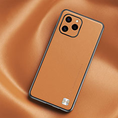 Huawei Honor 60 SE 5G用ケース 高級感 手触り良いレザー柄 S02 ファーウェイ オレンジ