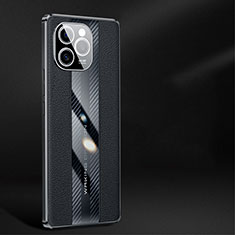 Huawei Honor 60 SE 5G用ケース 高級感 手触り良いレザー柄 JB1 ファーウェイ ブラック