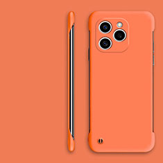 Huawei Honor 60 SE 5G用ハードケース プラスチック 質感もマット フレームレス カバー P01 ファーウェイ オレンジ