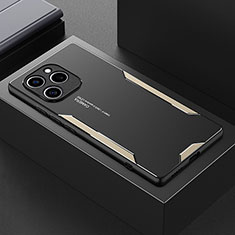 Huawei Honor 60 SE 5G用ケース 高級感 手触り良い アルミメタル 製の金属製 兼シリコン カバー PB1 ファーウェイ ゴールド