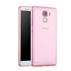Huawei Honor 7 Dual SIM用極薄ソフトケース シリコンケース 耐衝撃 全面保護 クリア透明 ファーウェイ ピンク