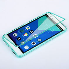 Huawei Honor 7 Dual SIM用ソフトケース フルカバー クリア透明 ファーウェイ ブルー